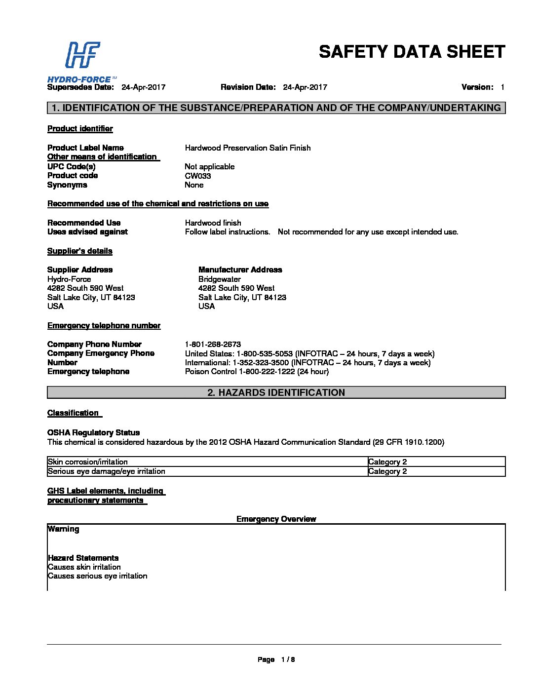 HARDWOOD PRESERVATION SATIN FINISH - Image 2