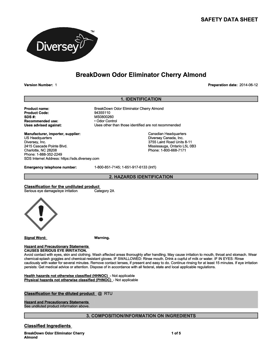 DIVERSEY Breakdown Odor Eliminator and Clean Concentrate - Image 2